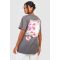 T-Shirt Oversize Fleuri À Slogan Dsgn Studio - Gris Anthracite - L, Gris Anthracite