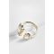 Bague Avec Strass En Métal - Jaune Or - One Size, Jaune Or