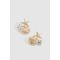 Boucles D'Oreilles Strassées À Motif Étoile De Mer - Jaune Or - One Size, Jaune Or
