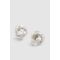 Boucles D'Oreilles Torsadées Strassées - Gris - Argent - One Size, Gris - Argent