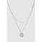 Collier À Pendentif Argenté Et Chaînes - Gris - Argent - One Size, Gris - Argent