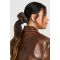 Chouchou En Maille Pelucheuse - Marron Moka - One Size, Marron Moka