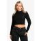 Top À Manches Longues Et Découpes En Strass - Noir - S, Noir