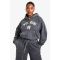 Grande Taille - Sweat À Capuche Délavé Zippé À Écusson Nyc - Gris Anthracite - 56, Gris Anthracite