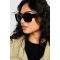 Lunettes De Soleil Rondes À Monture Noire - One Size, Noir