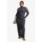 Grande Taille - Robe Mi-Longue Froncée En Mesh - Gris Anthracite - 44, Gris Anthracite