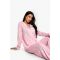 Ensemble De Pyjama À Imprimé Cœur Avec Chemise Et Pantalon - Rose - 40, Rose