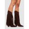 Bottines En Synthétique À Pompons - Marron Chocolat - 40, Marron Chocolat