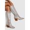Bottes Hautes Premium À Ornements - Gris - Argent - 41, Gris - Argent