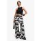 Pantalon Large À Imprimé Vache - Multicolore - 34, Multicolore
