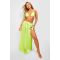 Paréo De Plage Satiné Et Noué - Citron Vert - M, Citron Vert
