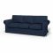 IKEA - Ektorp 3 Seater Sofa Bed Cover, Navy Blue, Linen - Bemz