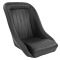 Cobra Classic Style Seat - Black, With Harness Guides, Without Headrest, Leather Front / Vinyl Back, Black