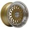 Lenso BSX Alloy Wheels in Gold/Mirror Lip Set of 4 - 15x7 Inch ET30 5x105 PCD 73.1mm Centre Bore Gold/Mirror Lip, Gold