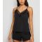 Women's Black Lace Trim Cami and Shorts Pyjama Set New Look