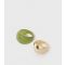 2 Pack Gold and Green Resin Dome Rings New Look