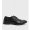 Men's Black Leather-Look Oxford Shoes Vegan New Look
