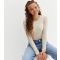 Cream Ribbed Lace Trim Long Sleeve Top Name It New Look