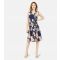 Women's Navy Floral Sleeveless Wrap Dress Mela New Look