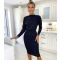 Women's Black Ruched Long Sleeve Bodycon Dress AX Paris New Look