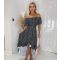 Missfiga Black Animal Print Bardot Midi Wrap Dress New Look