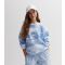 Blue Textured Tie Dye Logo Sweatshirt KIDS ONLY New Look