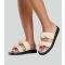 Women's Cream Double Knot Chunky Sliders South Beach New Look
