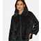 Women's Black Faux Fur Collar Jacket Mela New Look