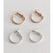 2 Pack Gold and Silver 15mm Skinny Hoop Earrings New Look