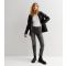 Women's Dark Grey Stretch High Waist Straight Leg Jeans ONLY New Look