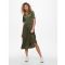 Women's Khaki Short Sleeve Tiered Midi Dress JDY New Look