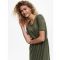 JDY Khaki Short Sleeve Tiered Midi Dress New Look