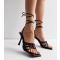 Public Desire Black Strappy Stiletto Heel Sandals New Look