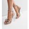 Women's Silver Holographic Stiletto Heel Sandals Public Desire New Look