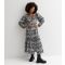 Women's Black Paisley V Neck Long Puff Sleeve Midi Smock Dress Influence New Look