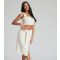 Women's Cream Linen-Look Knot Midi Skirt South Beach New Look