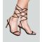 Women's Black Tie Faux Bamboo Heel Sandals South Beach New Look