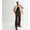 Women's Khaki Nylon Low Rise Parachute Trousers Noisy May New Look