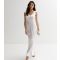 VILA Off White Satin Fishtail Maxi Dress New Look