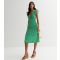 Women's Green Ditsy Floral Frill Midi Dress ONLY New Look