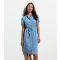 Women's Pale Blue Denim Belted Midi Dress Sunshine Soul New Look
