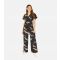 Women's Black Crane Print Belted Wide Leg Wrap Jumpsuit Yumi New Look