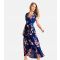 Women's Blue Floral Midi Dress Mela New Look