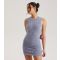Women's Pale Blue Fluffy Knit Racer Mini Bodycon Dress Urban Bliss New Look