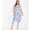 Women's Plus Size Pale Blue Floral Tiered Midi Wrap Dress Curves Quiz New Look