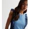 Louche Blue Frill Sleeve Midi Dress New Look