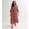 Women's Red Tile Print Tiered Smock Midaxi Dress Blue Vanilla New Look