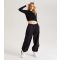 Women's Black Ribbed Knit Cut Out Crop Jumper Urban Bliss New Look