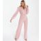 Women's Pink Buckle Wide Leg Wrap Jumpsuit Quiz New Look