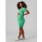Mamalicious Maternity Green Ribbed Ruched Mini Dress New Look